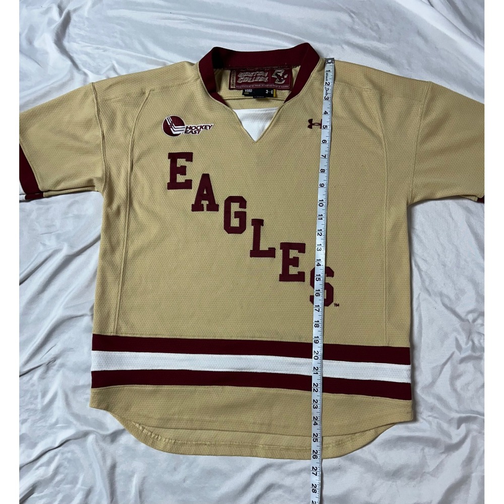 Under Armour Boston College Eagles Hockey East Youth Jersey Gold Loose Fit YMed - Picture 11 of 14